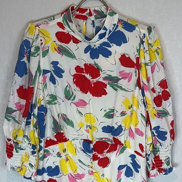 NWT RIXO For Target Floral Mock Neck Cascade Dress Size 8 - Picture 4 of 16